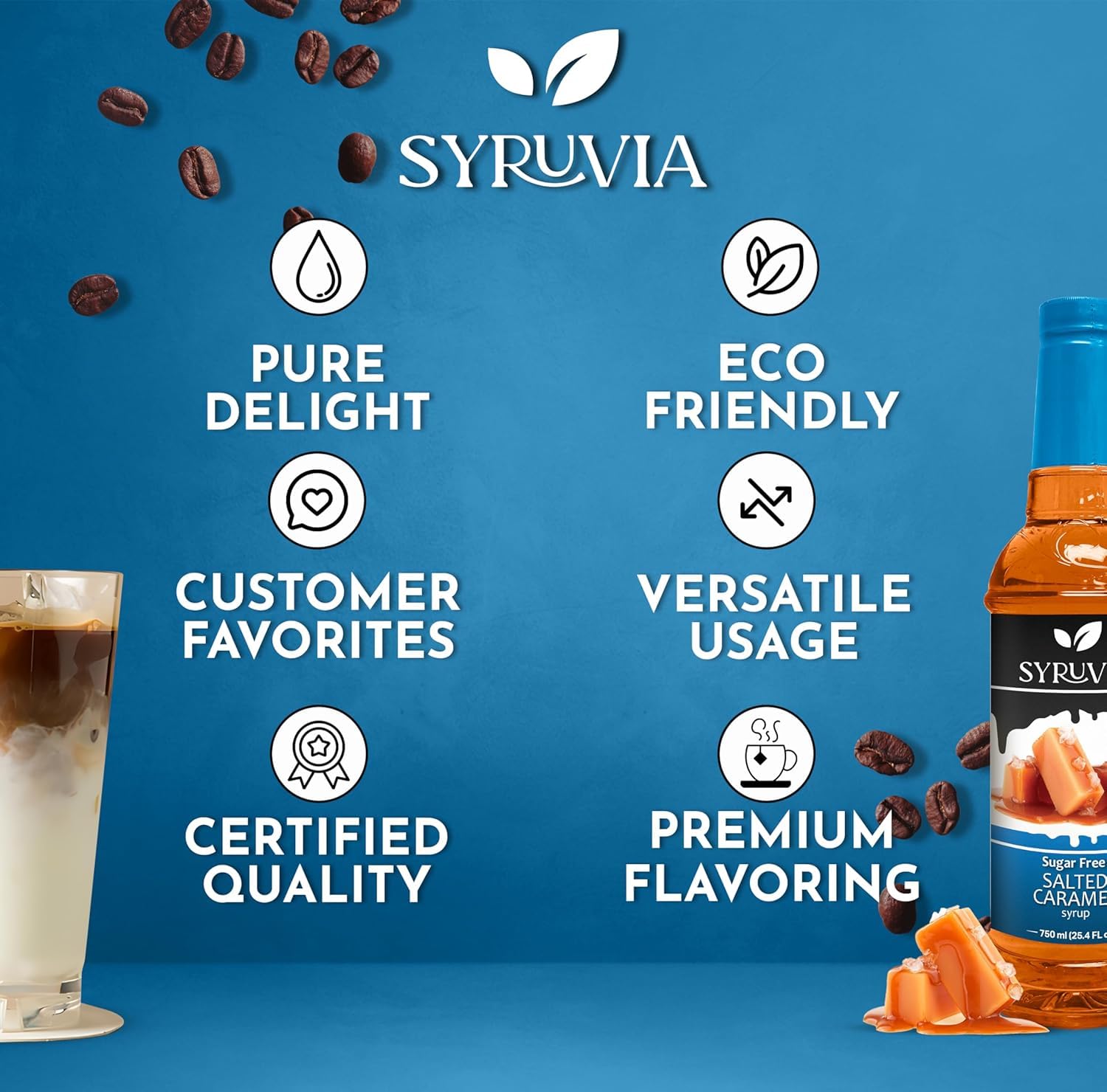 Syruvia sugar-free syrup on porridge adds a breakfast-worthy caramel note.