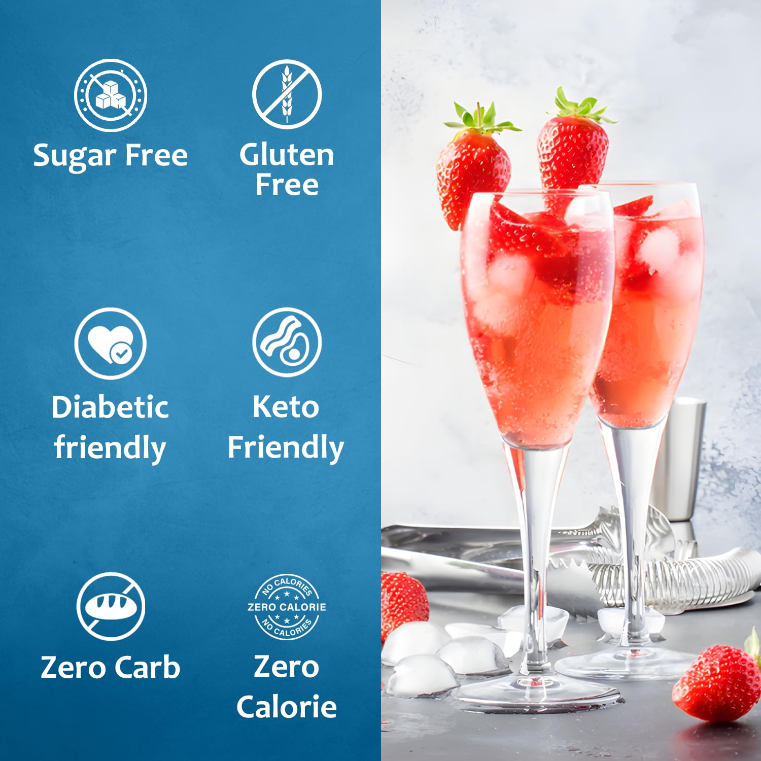 SYRUVIA Sugar-Free Strawberry Syrup in iced tea delivering vibrant flavor