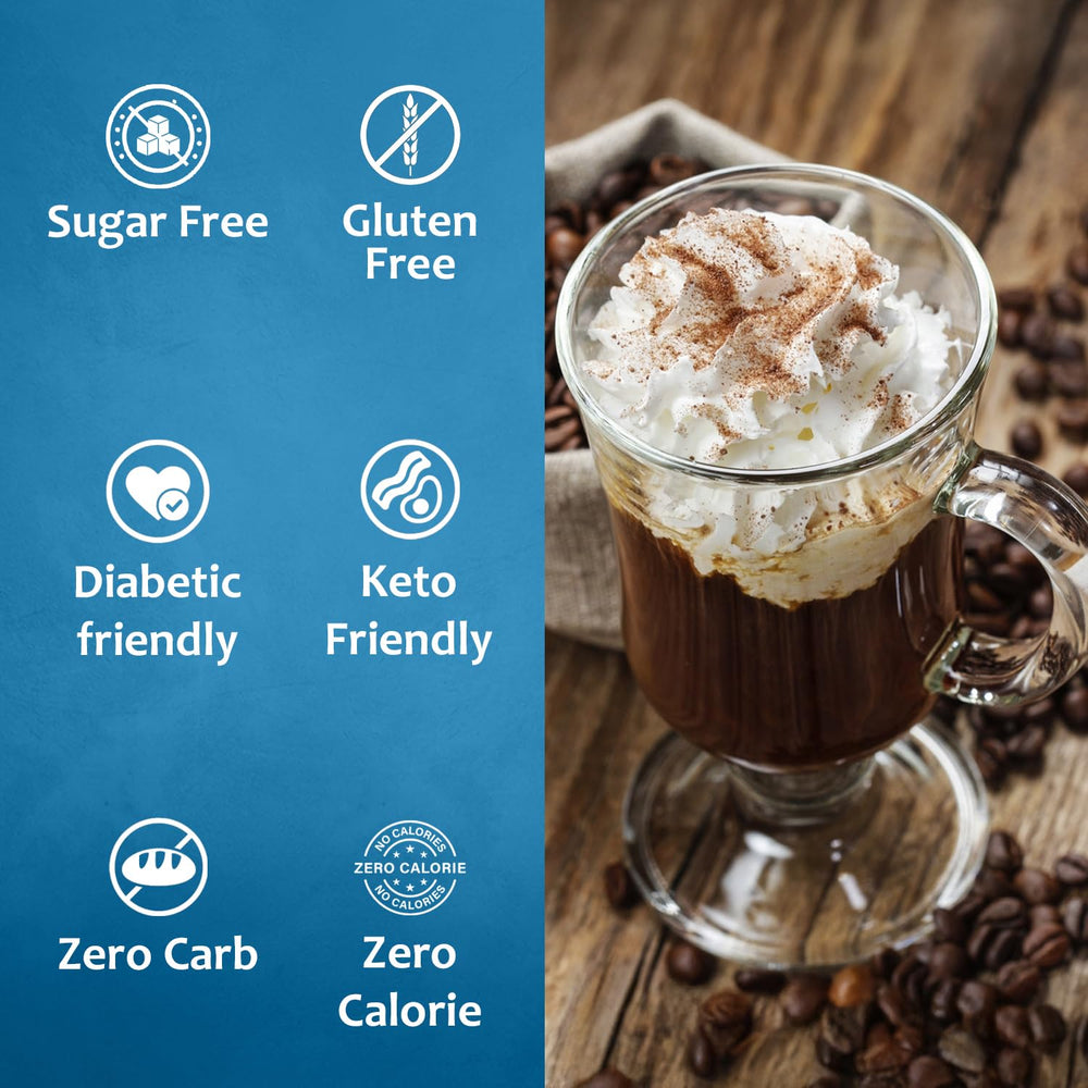 SYRUVIA sugar-free syrup drizzled over oats for flavor.
