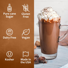 SYRUVIA syrup drizzle on dessert for creamy chocolate notes