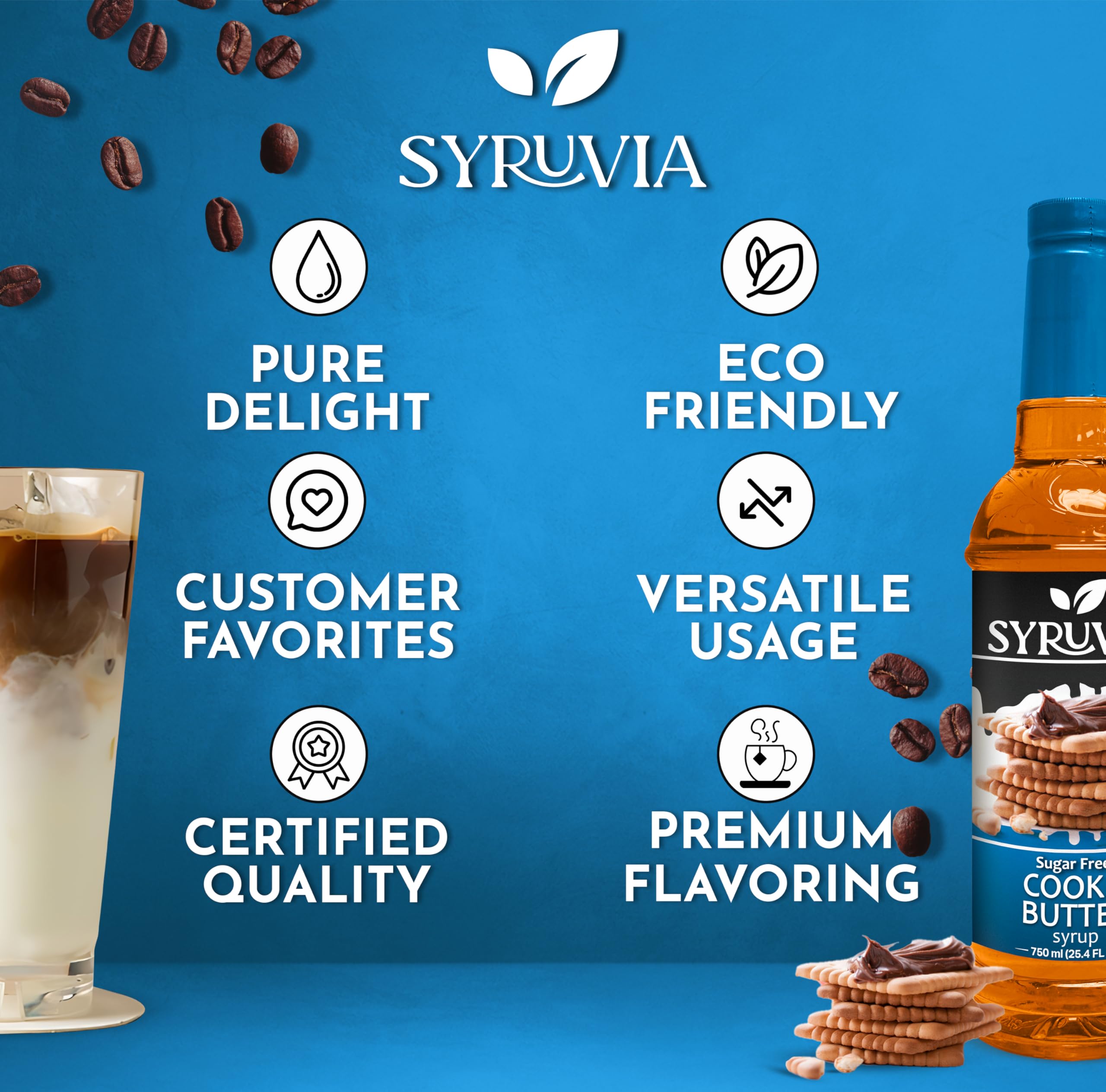 SYRUVIA dessert topping adds flavor to shakes and porridge.