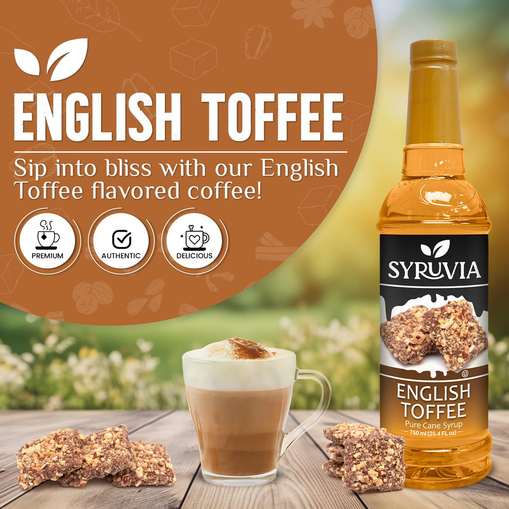 SYRUVIA toffee syrup being dispensed for flavor enhancement