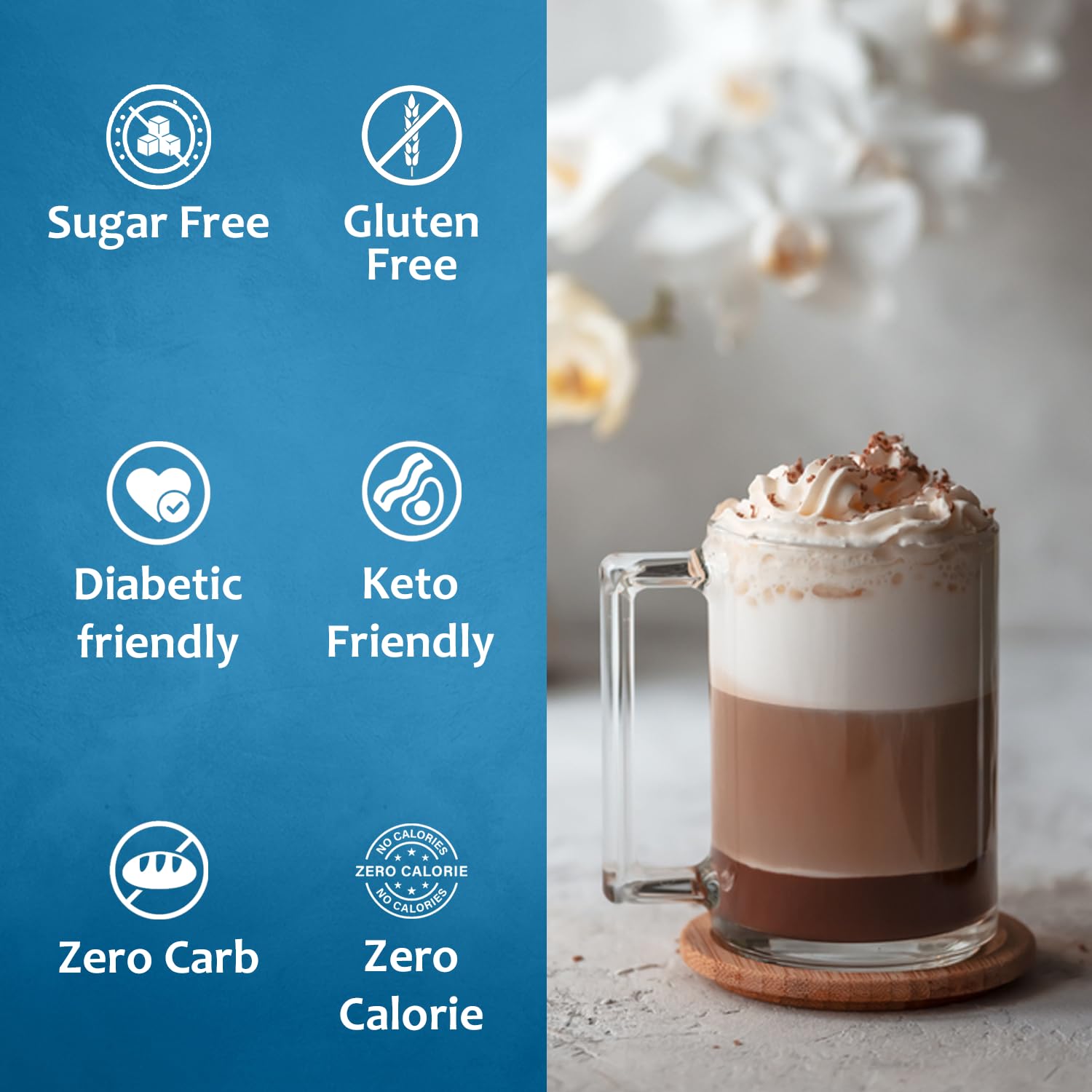 SYRUVIA sugar-free vanilla syrup topping for dessert drizzle