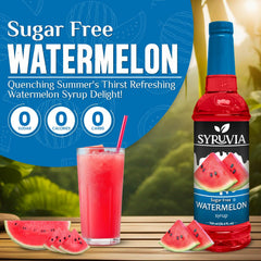 SYRUVIA Watermelon Syrup cocktail glass highlighting vibrant flavor boost