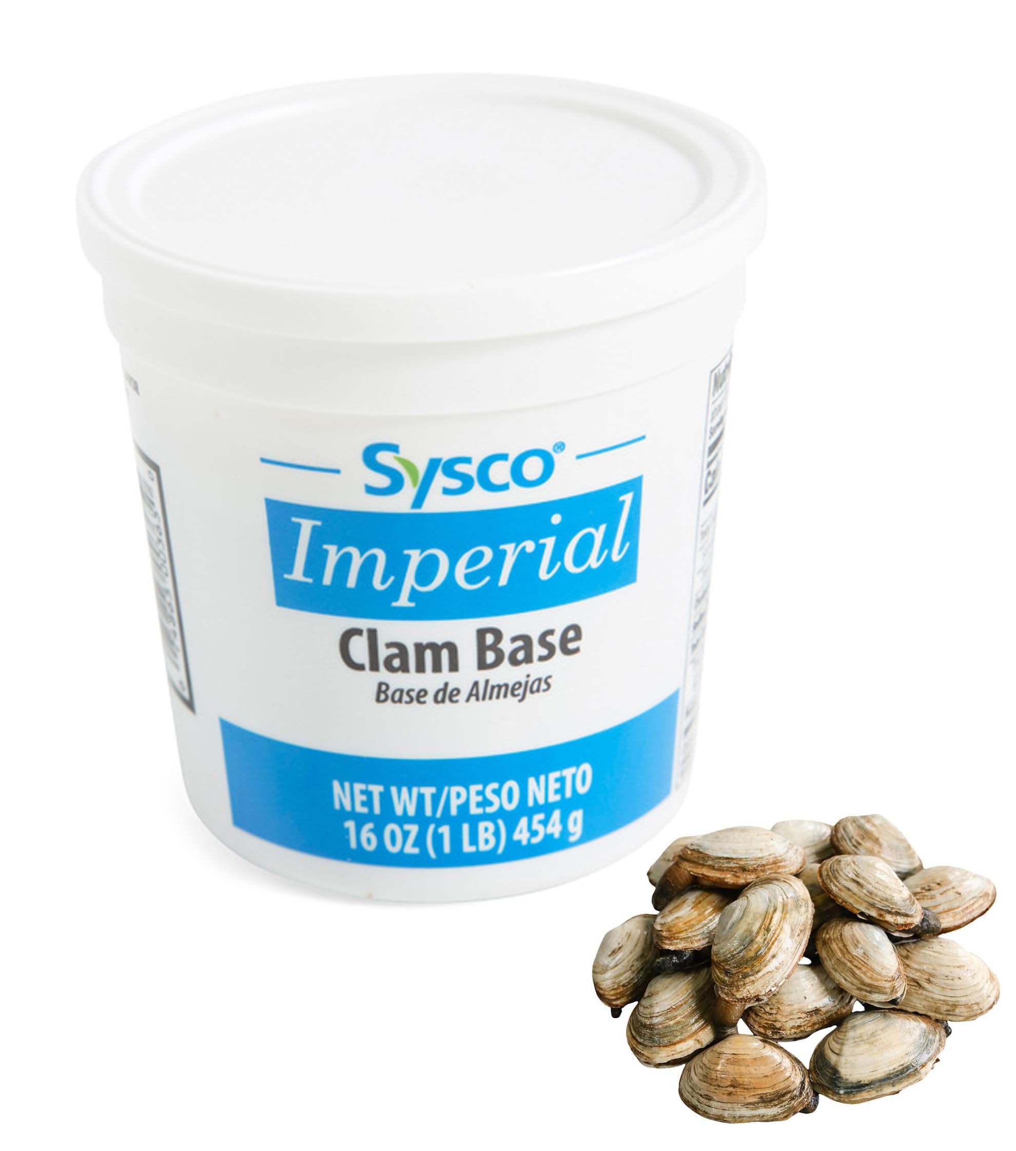 Sysco Clam Base bottle front showing branding and gluten-free status.