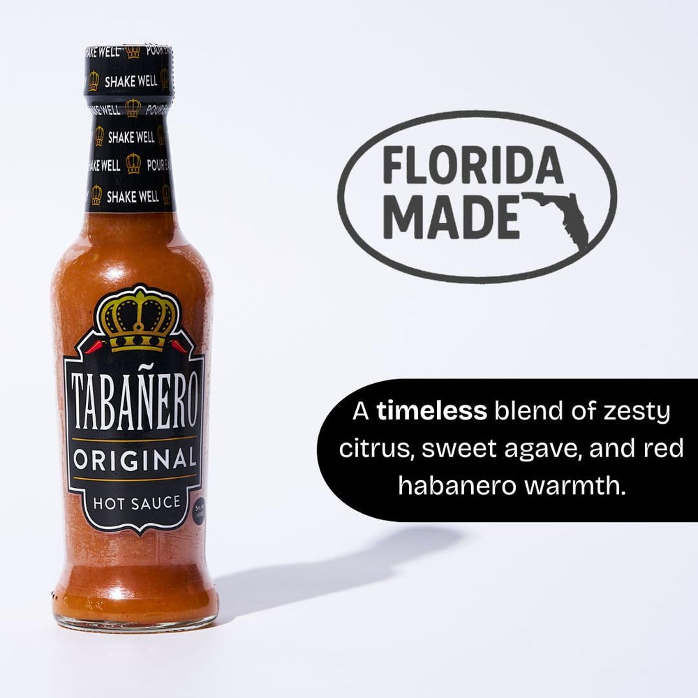 Gift-ready packaging of Tabanero Original Hot Sauce ideal for gifting.