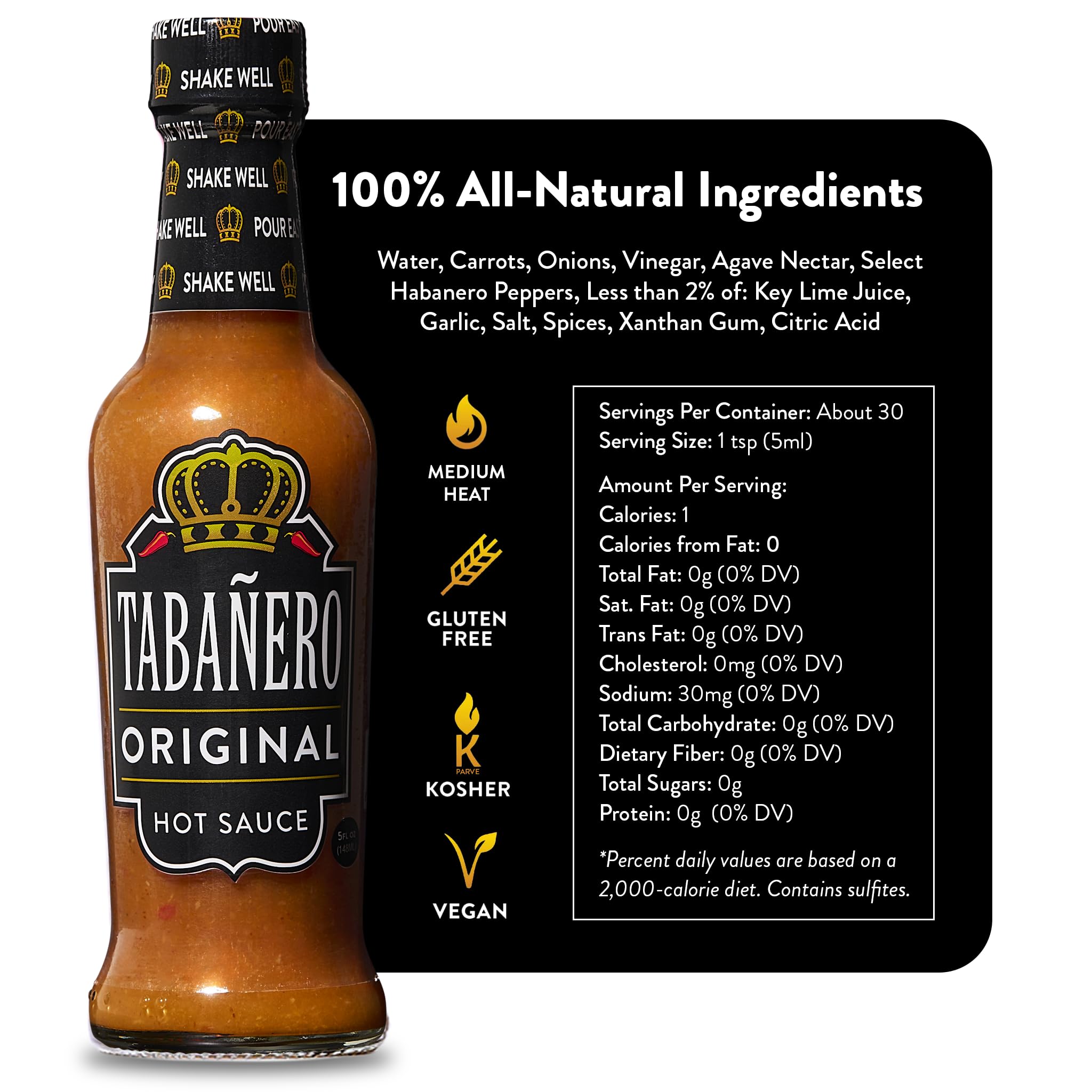 Pour of Tabanero Original Hot Sauce ready for cooking and tasting.