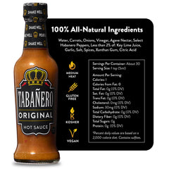 Pour of Tabanero Original Hot Sauce ready for cooking and tasting.