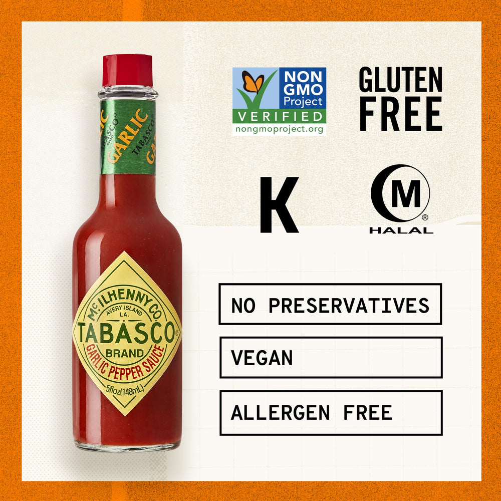TABASCO Cayenne Garlic Pepper Sauce used as a steak marinade or finishing touch.