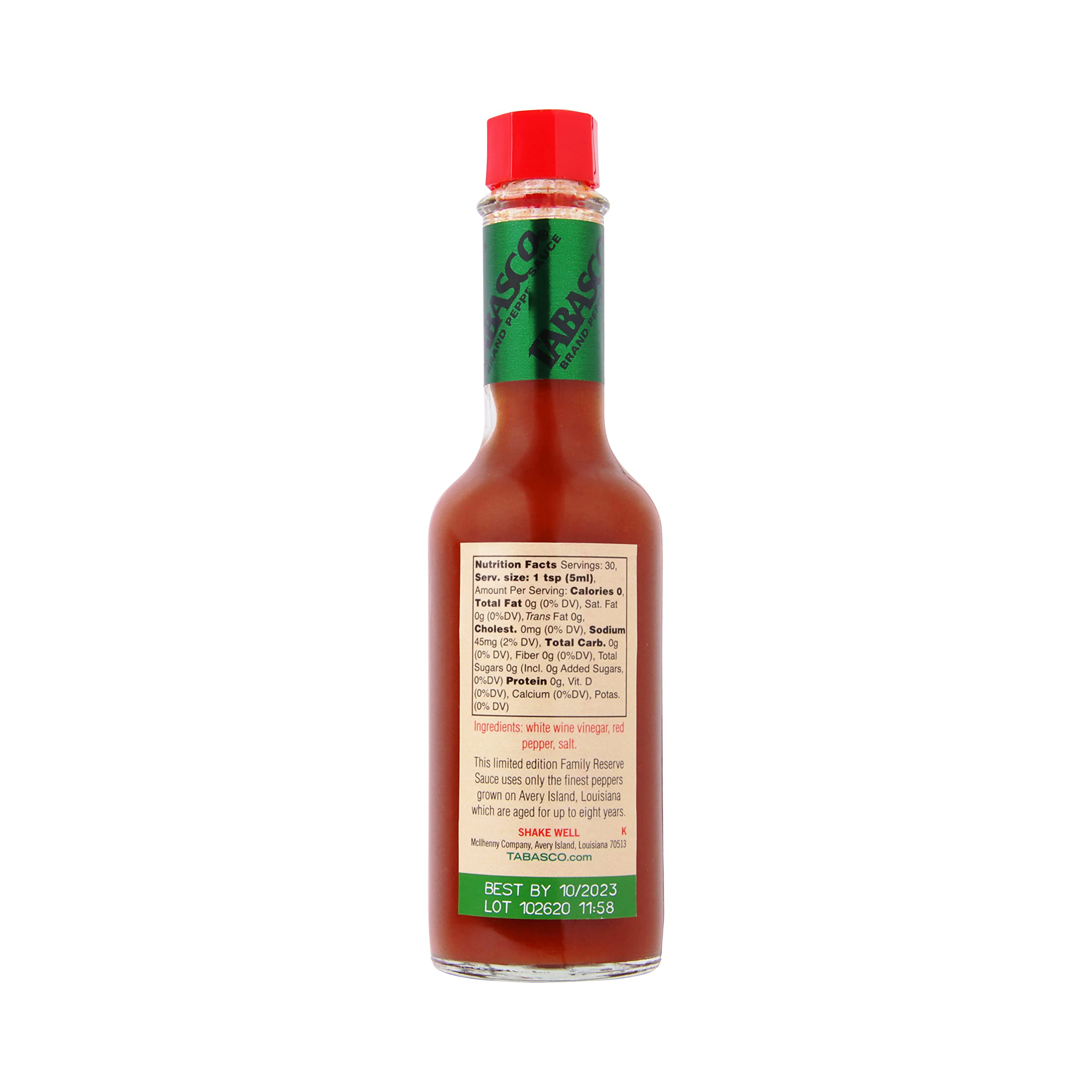TABASCO Family Reserve label close-up, emphasizing exclusive small-batch quality