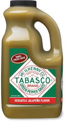 TABASCO Green Jalapeño Sauce bottle being poured for bright flavor