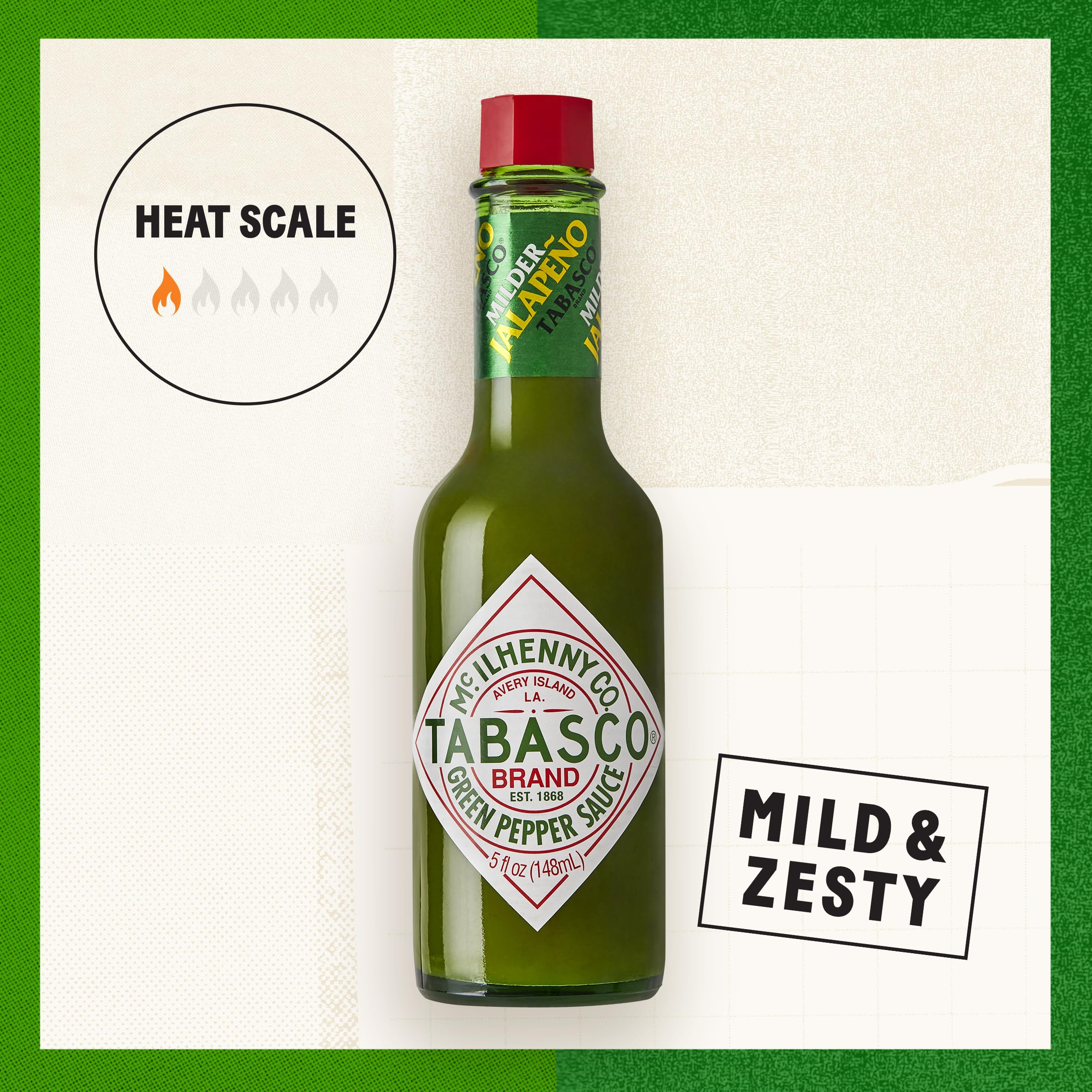 TABASCO Green Jalapeño Sauce used for zesty dipping