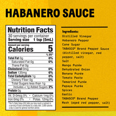 TABASCO Habanero Sauce being poured to reveal glossy texture and spice.