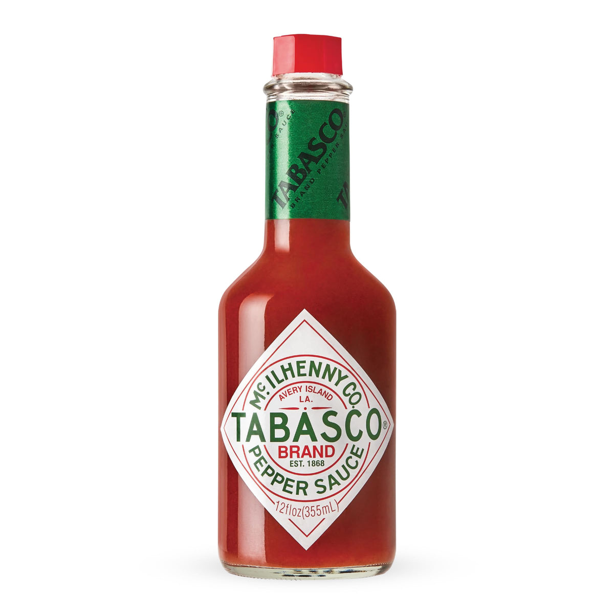TABASCO Original Red bottle front view, ideal for spicing breakfast dishes