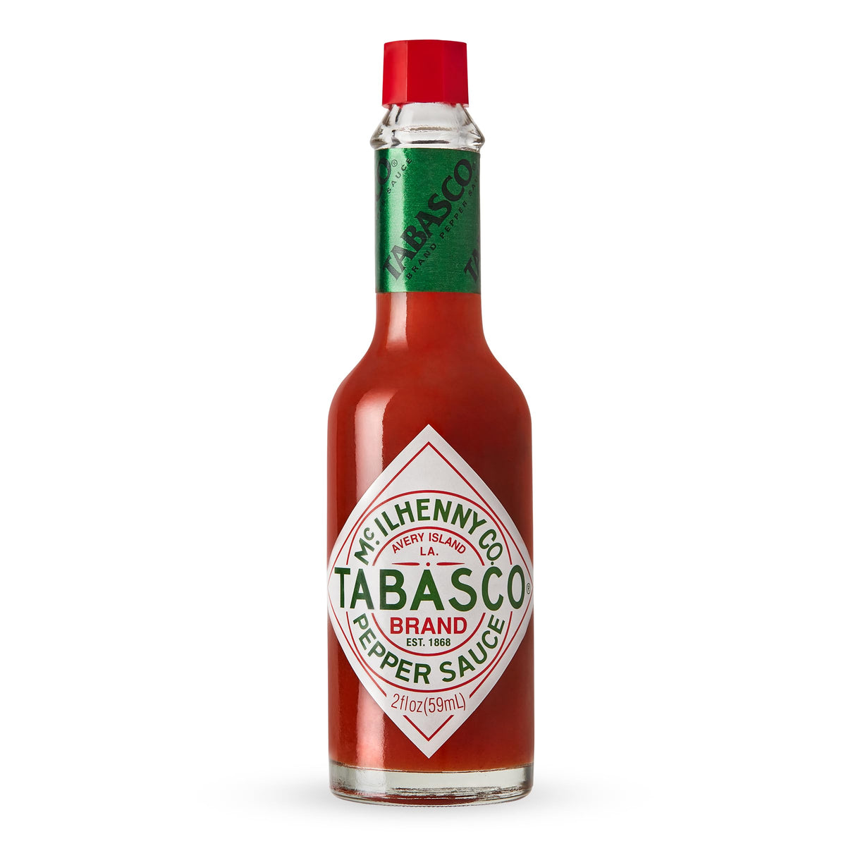 TABASCO Original Red Sauce bottle closeup indicating bold, versatile flavor.