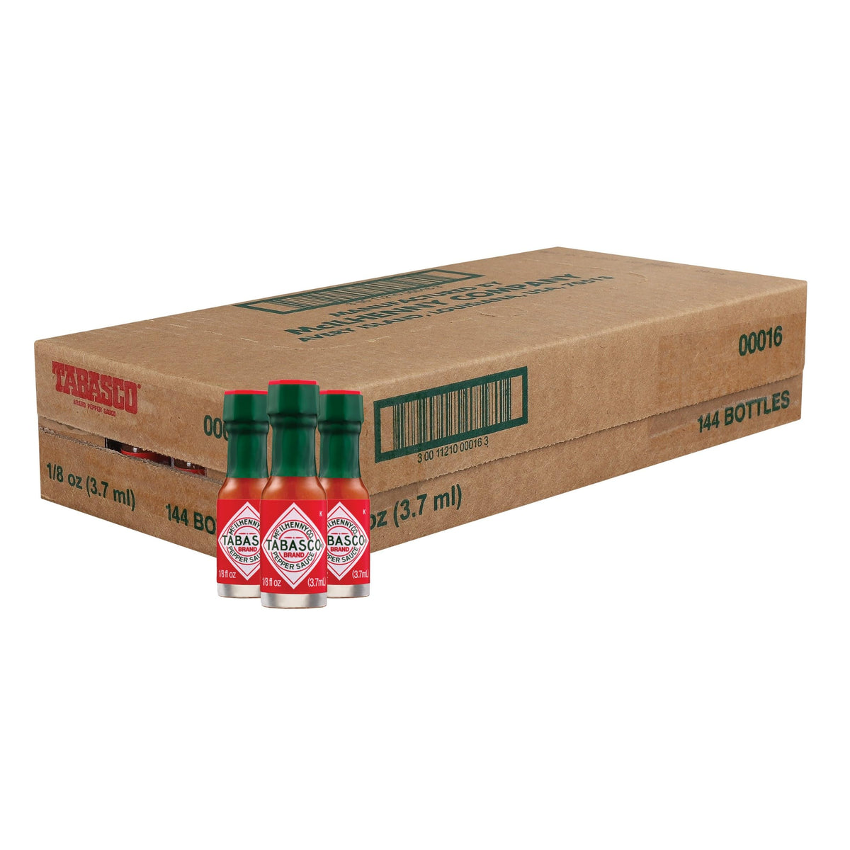 TABASCO Original Red Pepper Sauce mini bottle pour enhances dips and tacos.