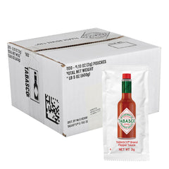 TABASCO pepper sauce single-serve packet for quick lunchbox heat
