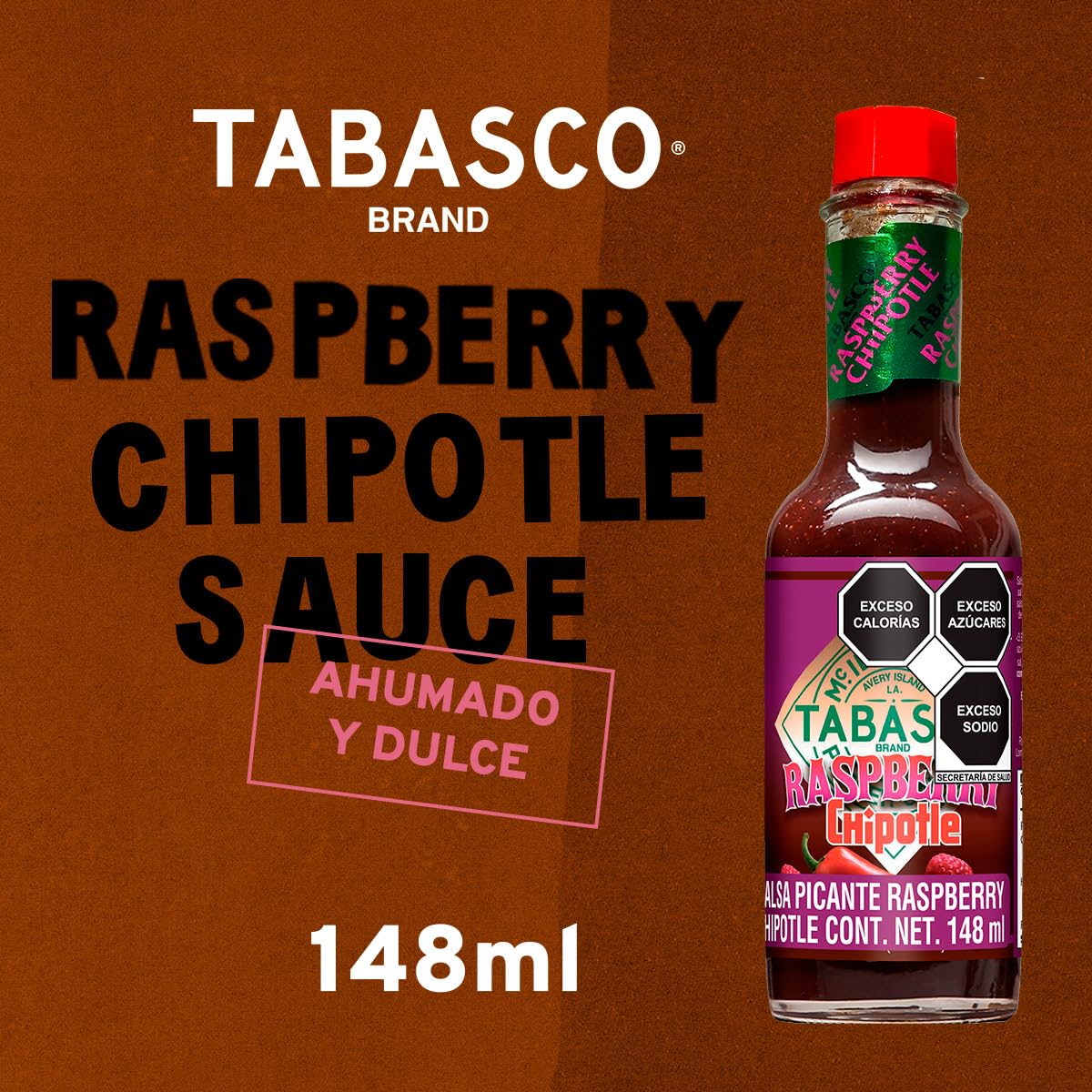 TABASCO Raspberry Chipotle sauce pour: perfect for glazing and dipping with bold, fruity heat.