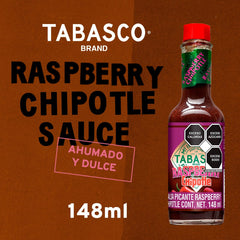 TABASCO Raspberry Chipotle sauce pour: perfect for glazing and dipping with bold, fruity heat.