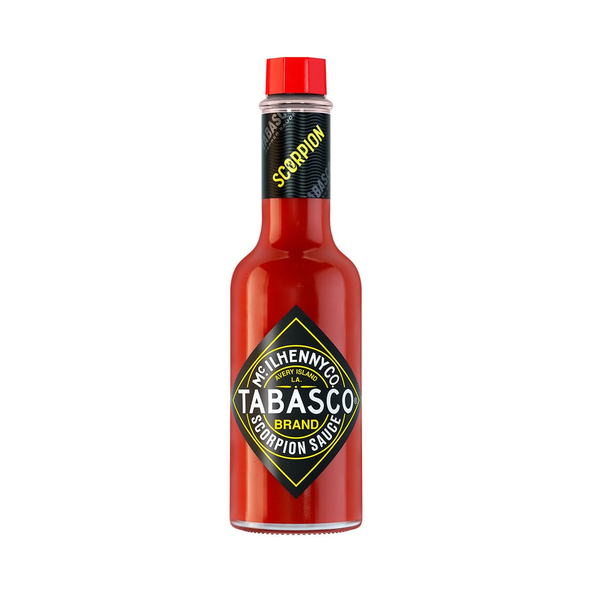 Tabasco Scorpion Hot Sauce 5 oz bottle with bold heat and tropical notes.