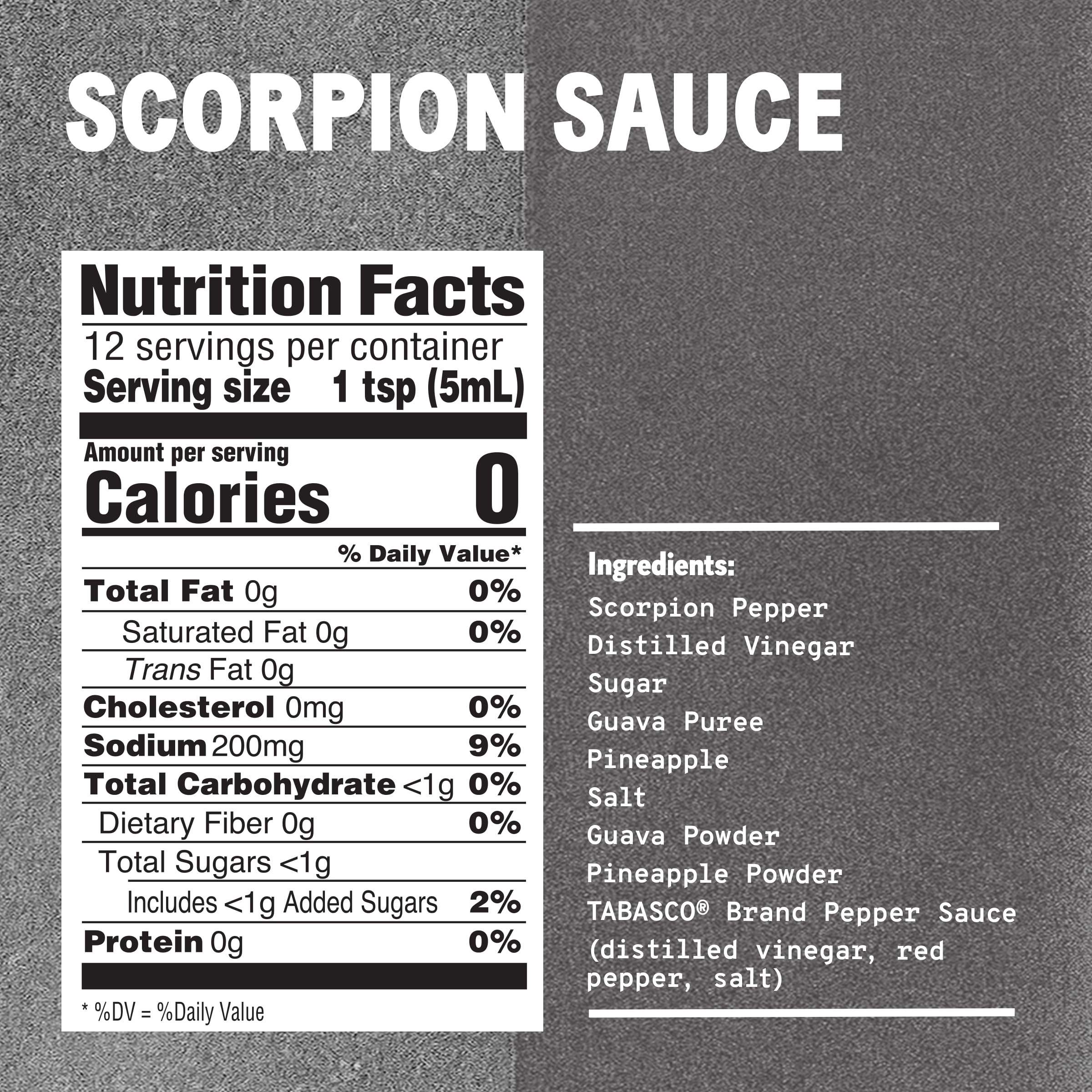 TABASCO Scorpion Sauce close-up pour highlights intense flavor for wings.