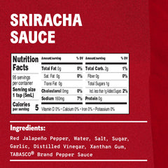 TABASCO Sriracha sauce being poured adds a spicy kick to noodles
