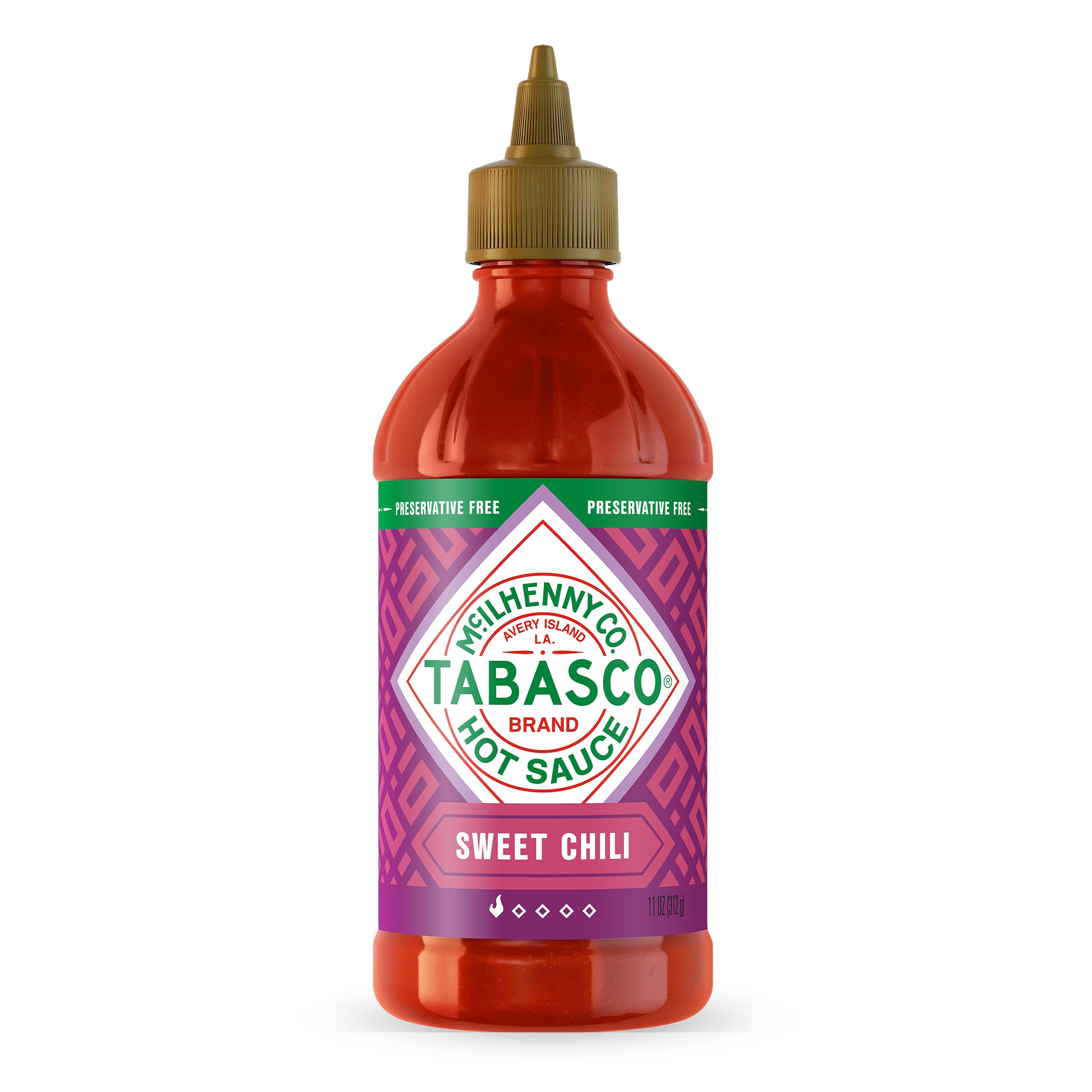 TABASCO Sweet Chili Sauce bottle front, ideal for dipping and glaze ideas.