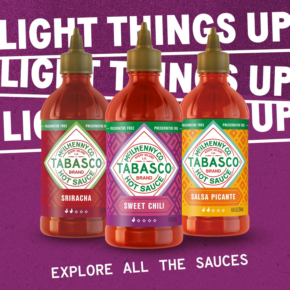 TABASCO Sweet Chili Sauce on the kitchen counter, convenient.