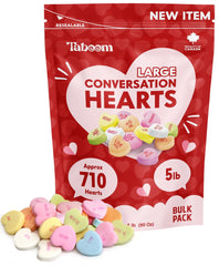 Taboom bulk pastel conversation hearts for party displays and treat bowls.