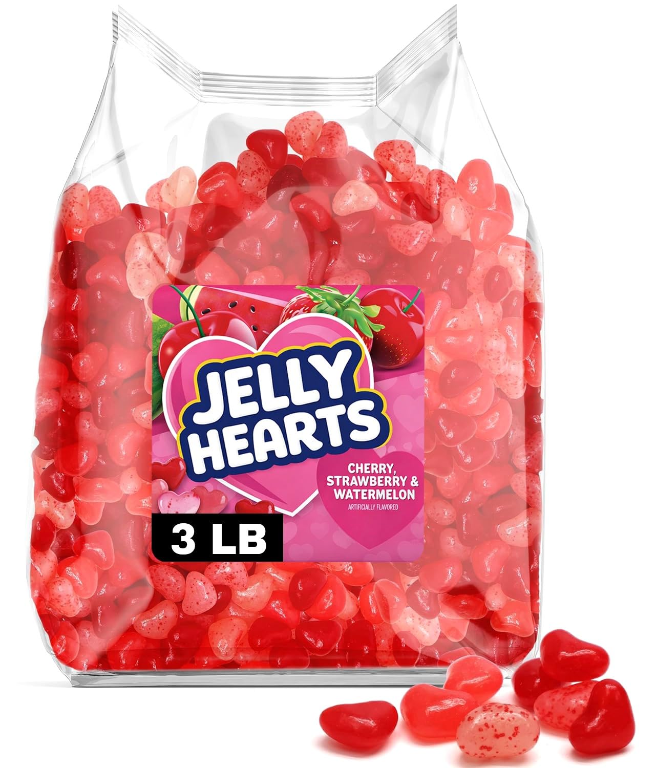 Taboom bulk heart jelly beans in a 3 lb package for party bowls
