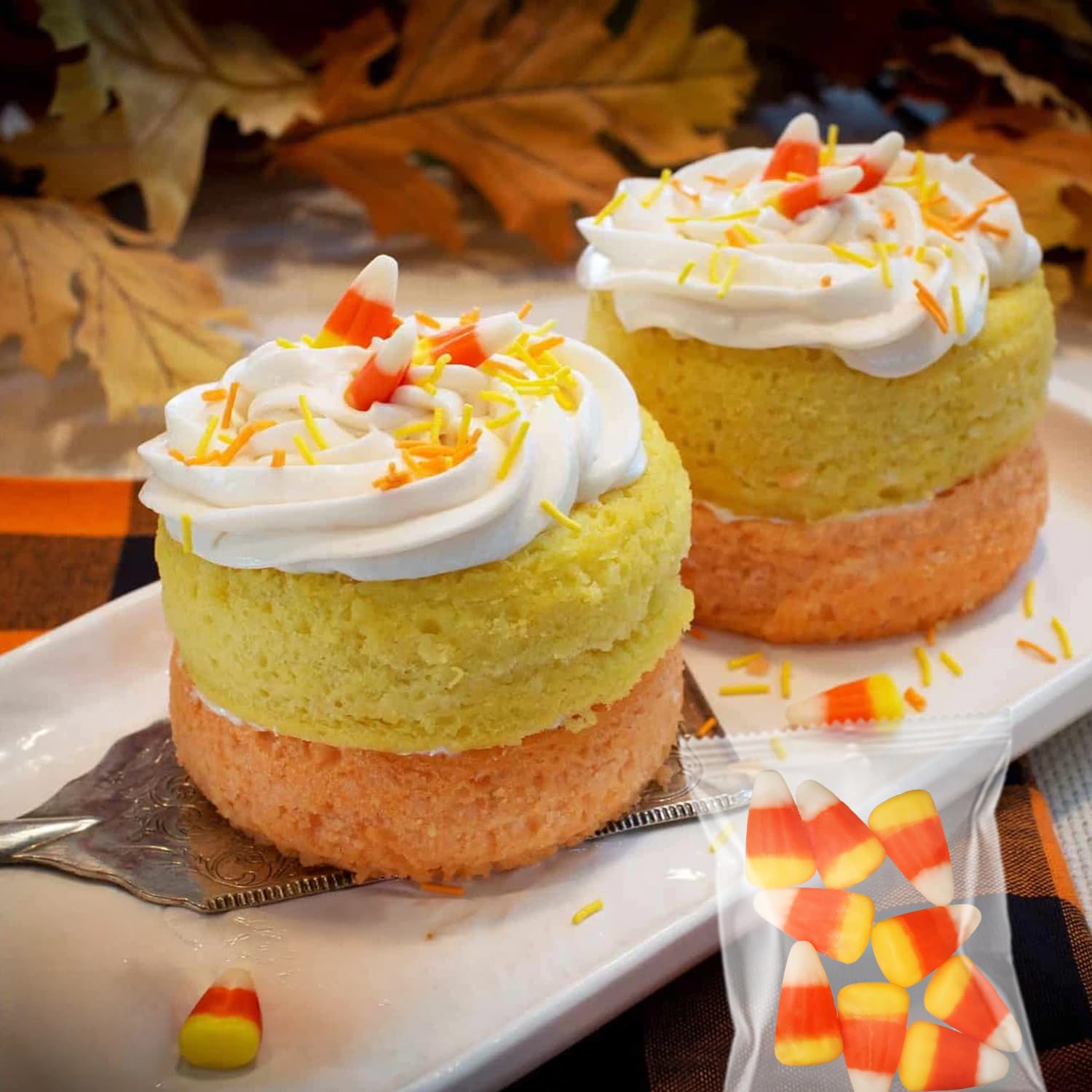 Taboom tri-color candy corn pre-portioned for safe distribution.