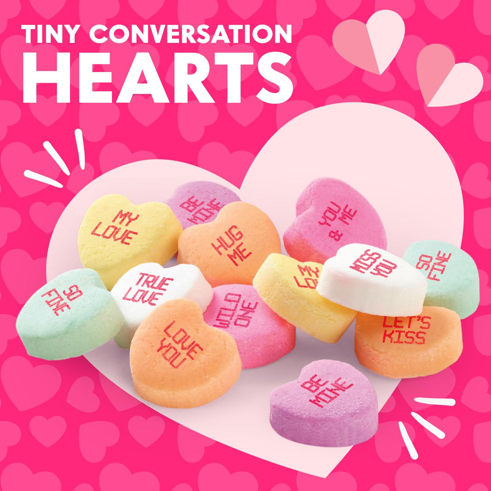 Taboom Conversation Hearts colorful display, perfect for candy buffets and decorations.
