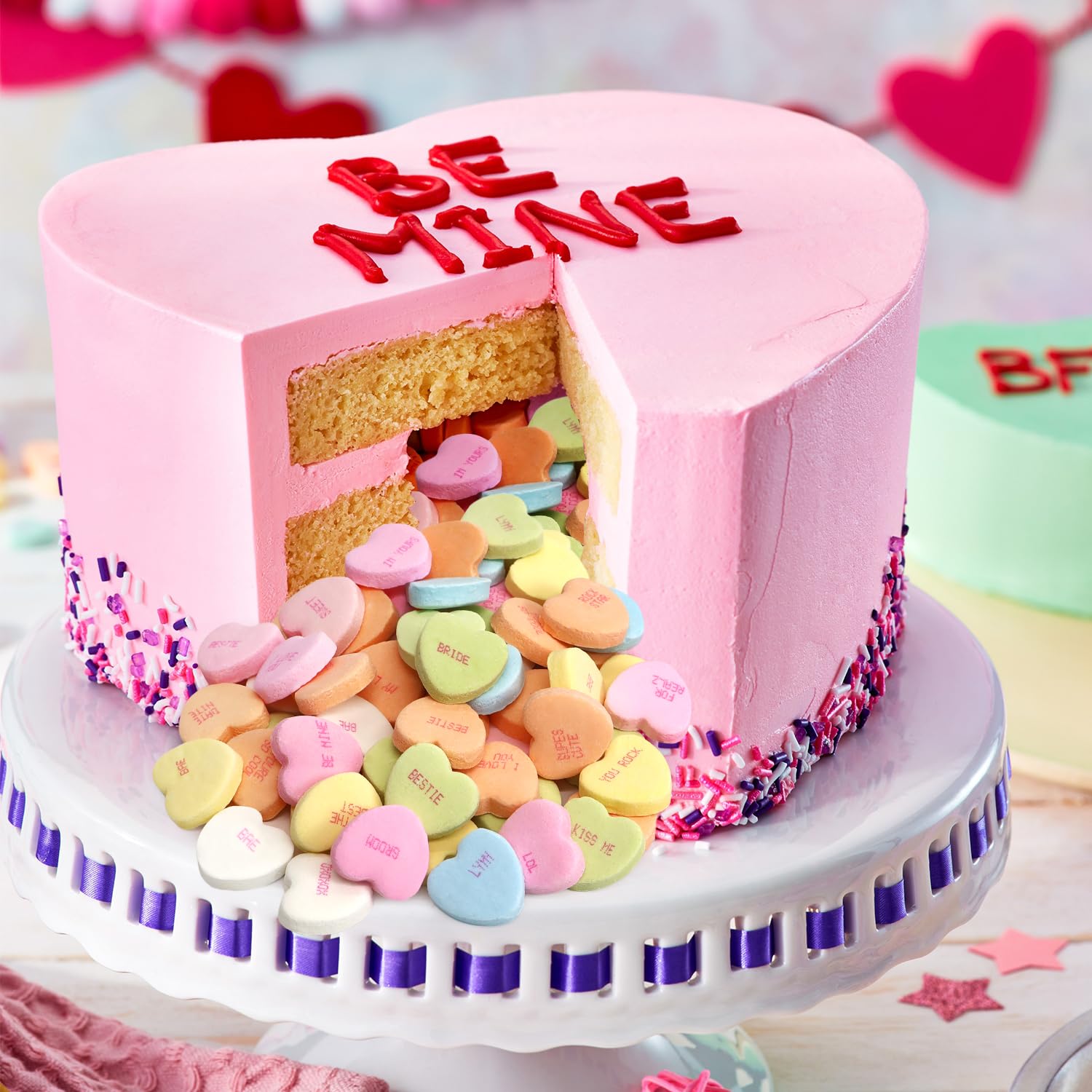 Taboom hearts serve as party favors and classroom treats for events.