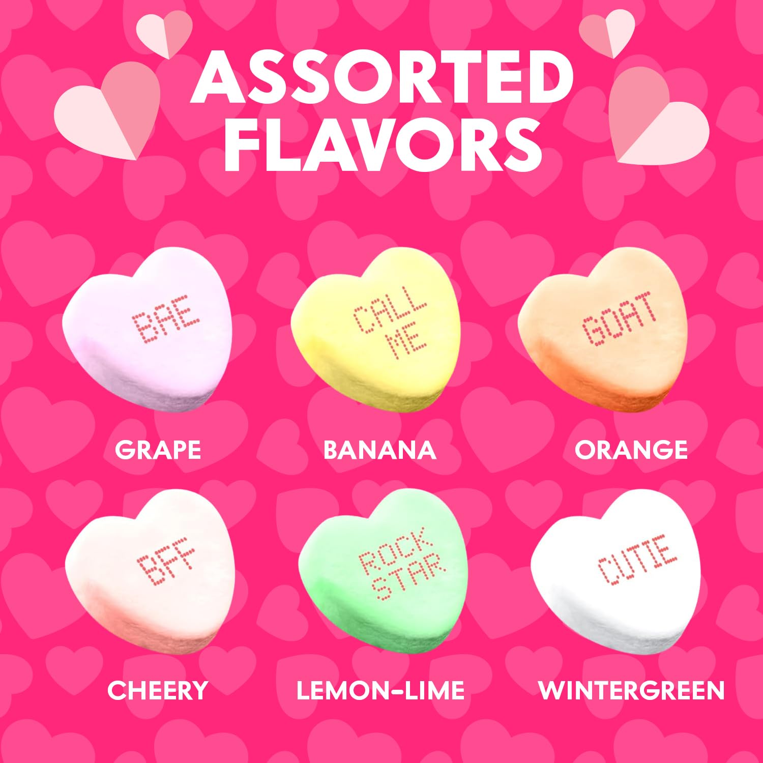 Taboom heart-shaped candies close-up, highlighting messages for gifts and exchanges.