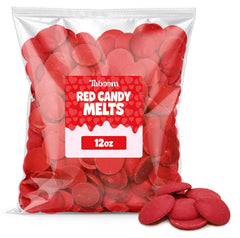 Taboom Red Candy Wafers 12oz bag for quick dipping and glossy decorating.