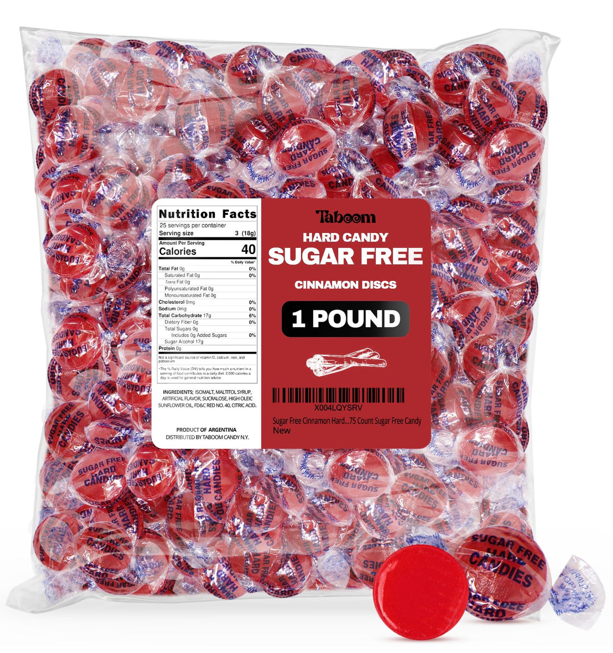 Taboom sugar-free hot cinnamon candy discs pack for sugar-free indulgence