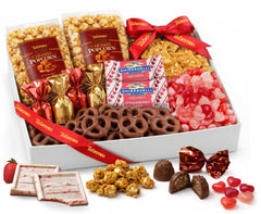 Taboom Valentine's assortment tray closeup showing varied chocolates for sharing.