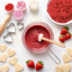 Valentine's Day desserts look professional with Taboom red wafers.
