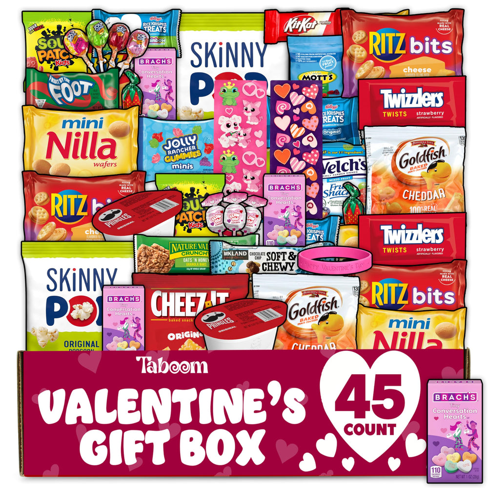 Taboom Valentine's Snacks care package box, perfect for dorms and gifting experiences.