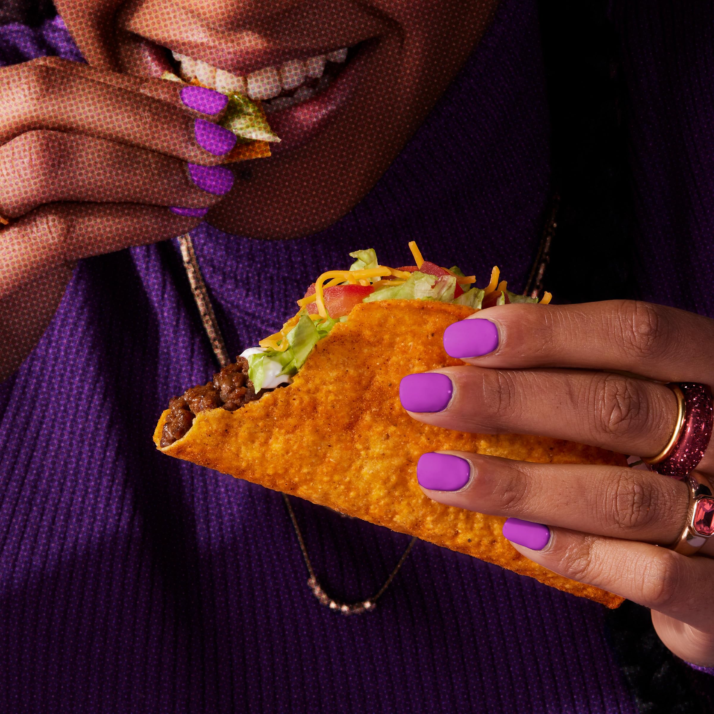12-count box packaging of Taco Bell hot shells for family meals.