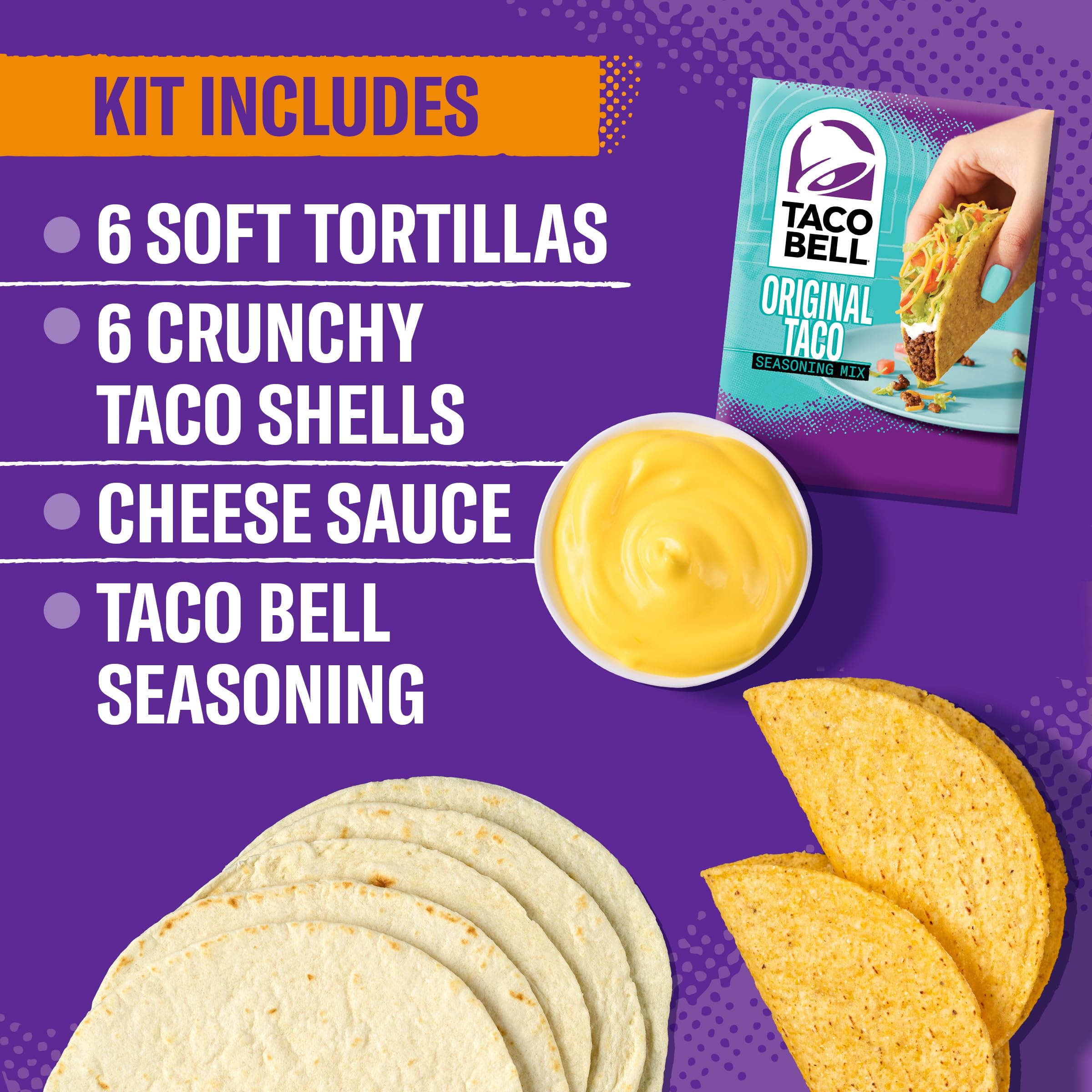 Six soft tortillas from the Taco Bell kit prepared for cheese sauce and fillings