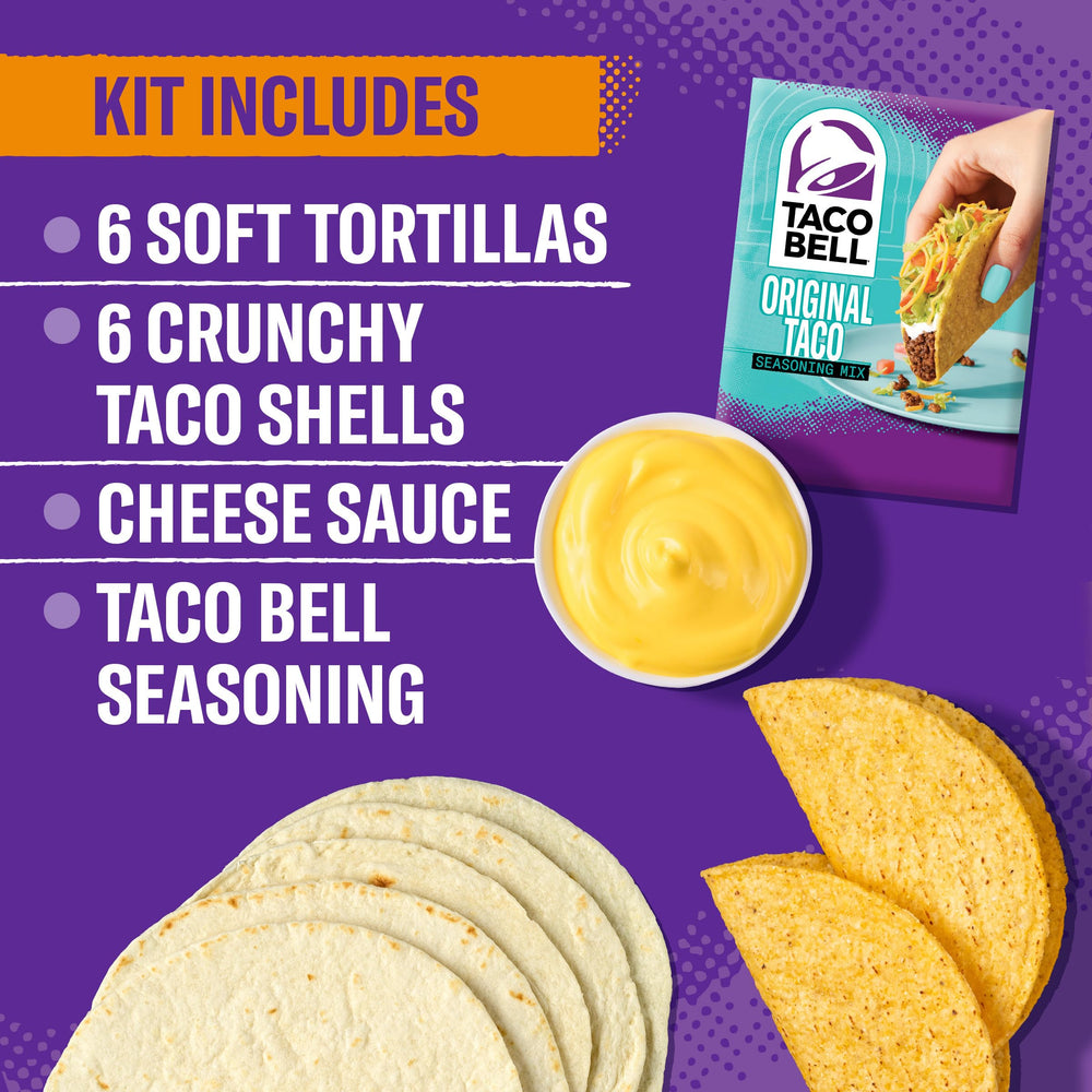 Six soft tortillas from the Taco Bell kit prepared for cheese sauce and fillings