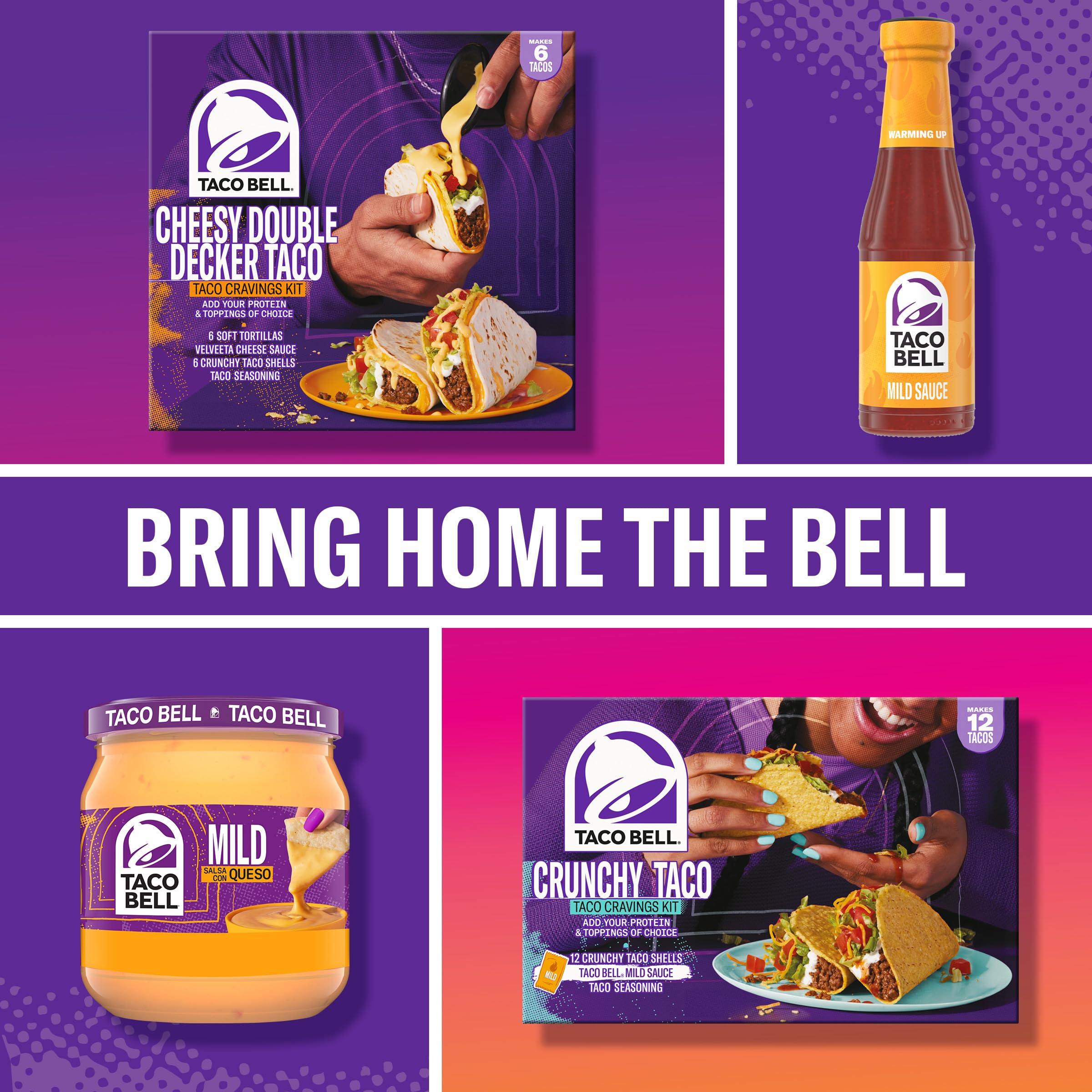 Taco Bell Cheese and salsa pairing with shells
