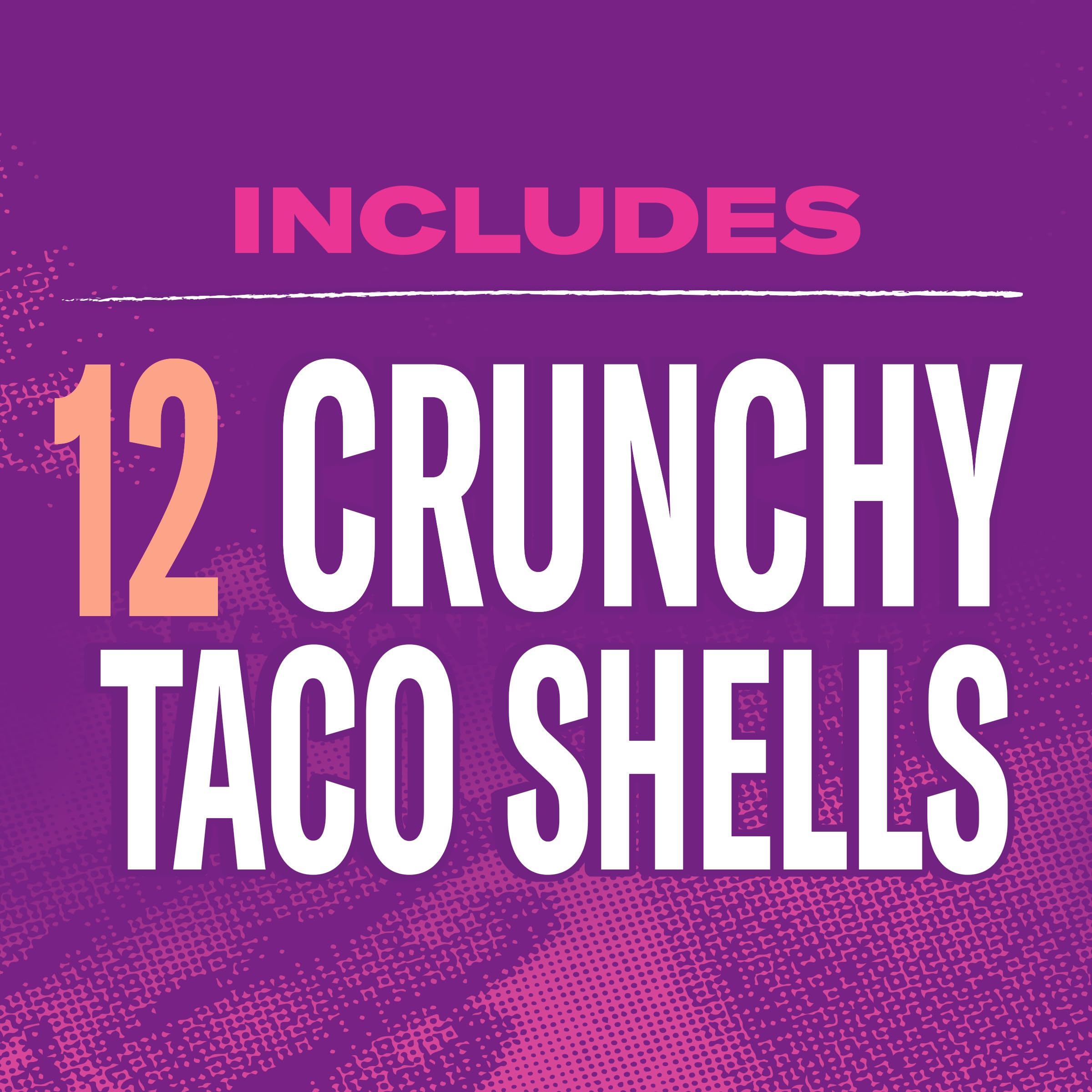 Taco Bell Crunchy Taco Shells close-up highlights crisp texture when filled.