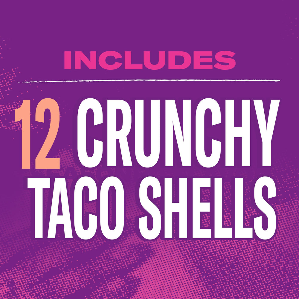 Taco Bell Crunchy Taco Shells close-up highlights crisp texture when filled.