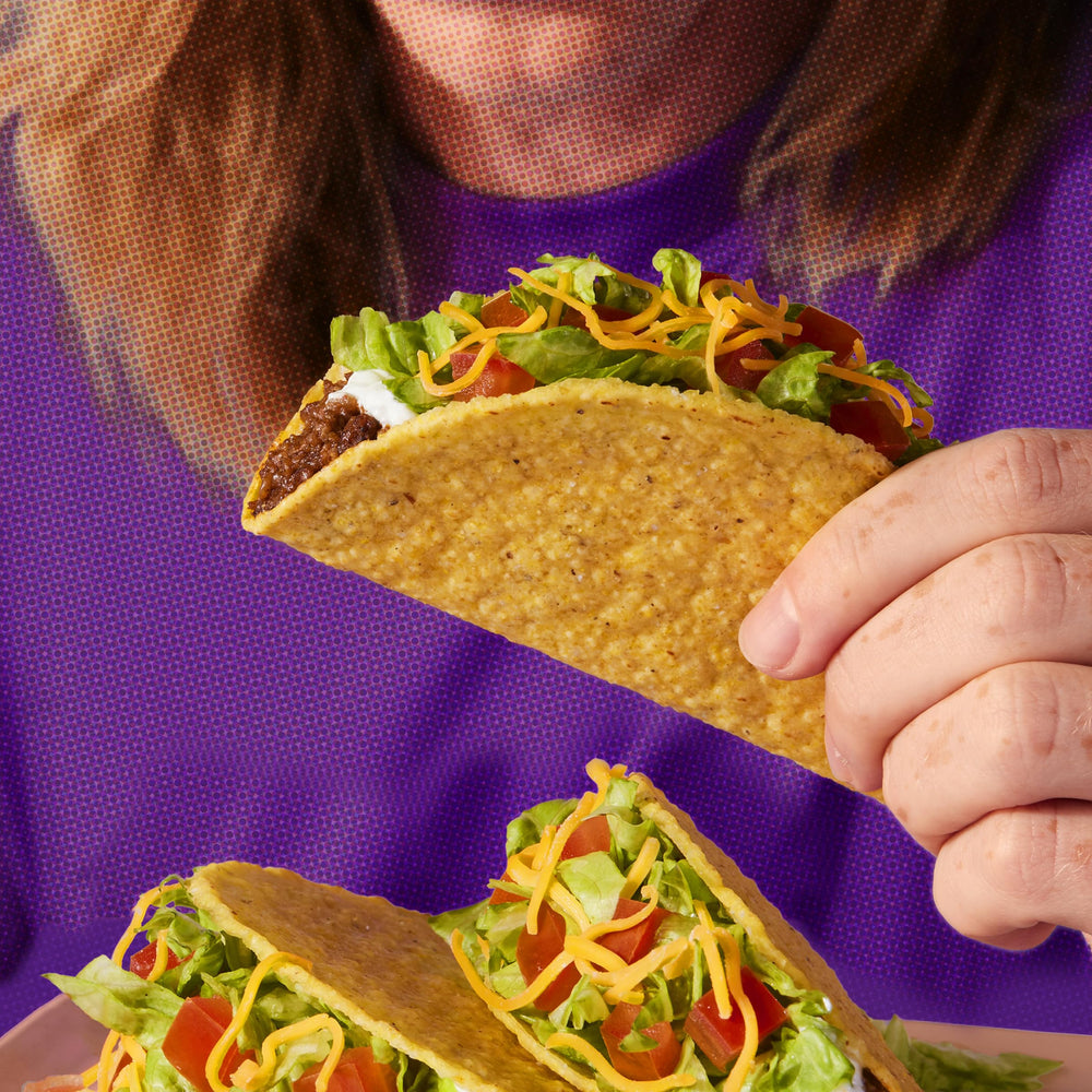 Taco Bell Crunchy Taco Shells crushed for topping ideas on meals.