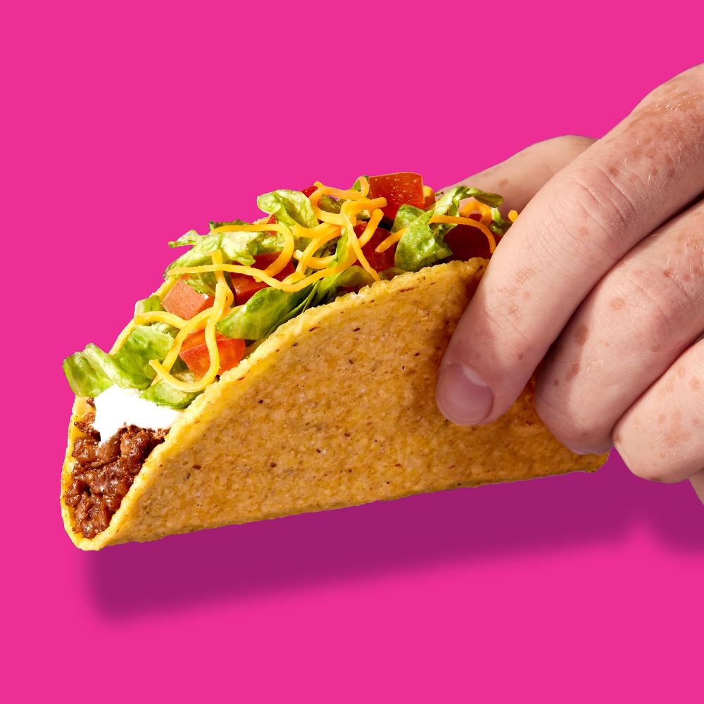 Taco Bell Crunchy Taco Shells with toppings demonstrates customizable taco ideas.