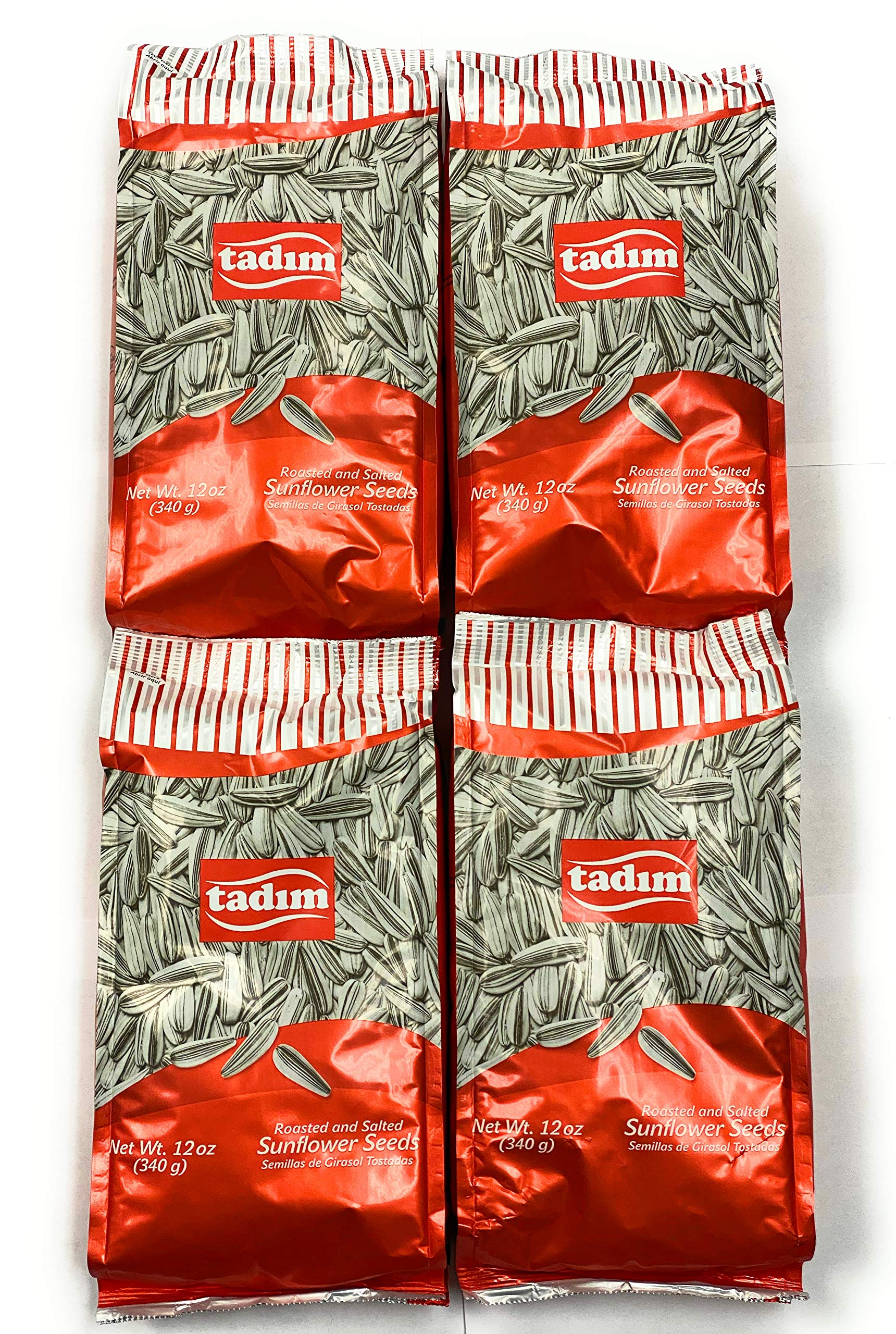 Tadım salted sunflower seeds front view, ideal snack on the go.