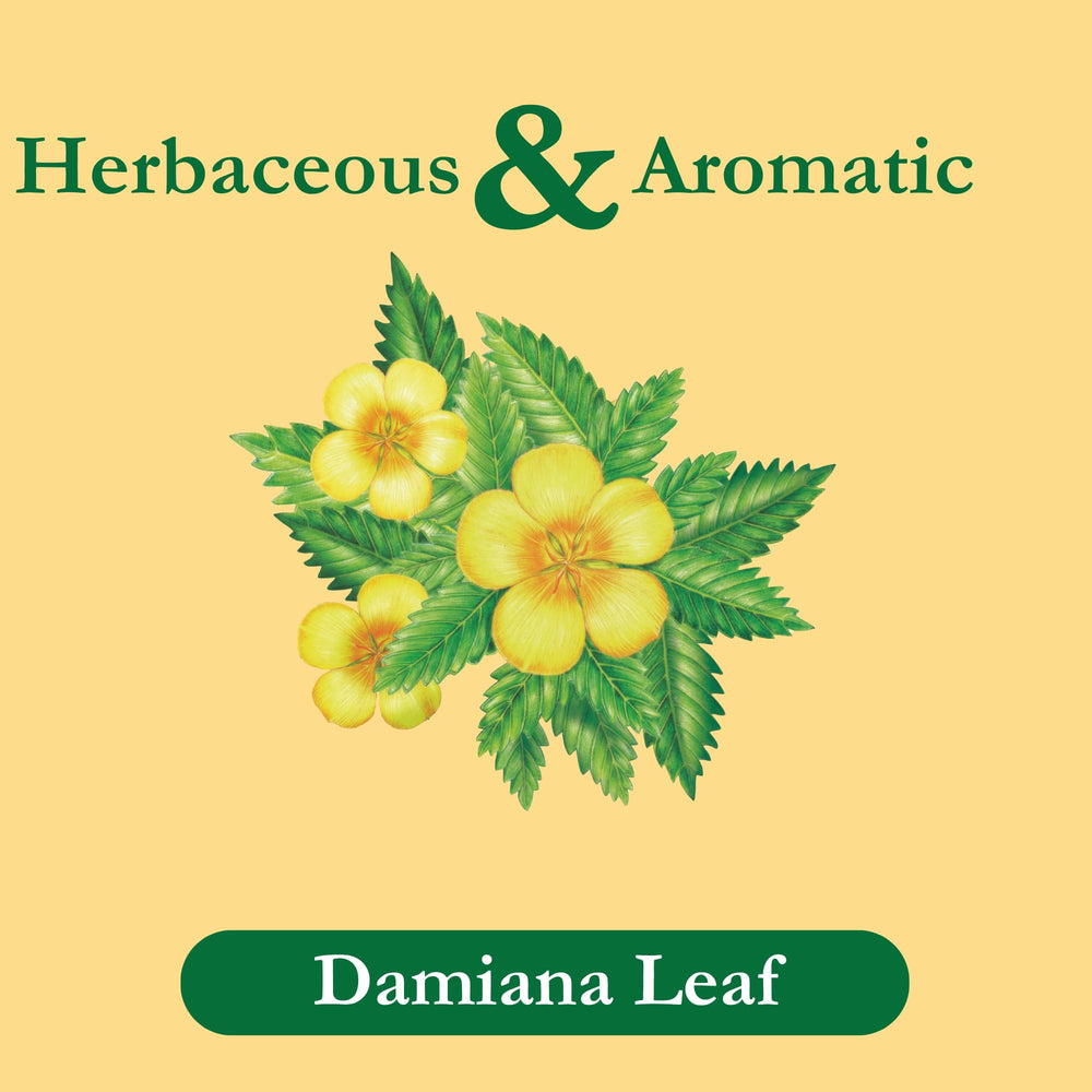 Tadin Damiana Tea bags closeup, individual sachets for fresh, caffeine-free enjoyment.