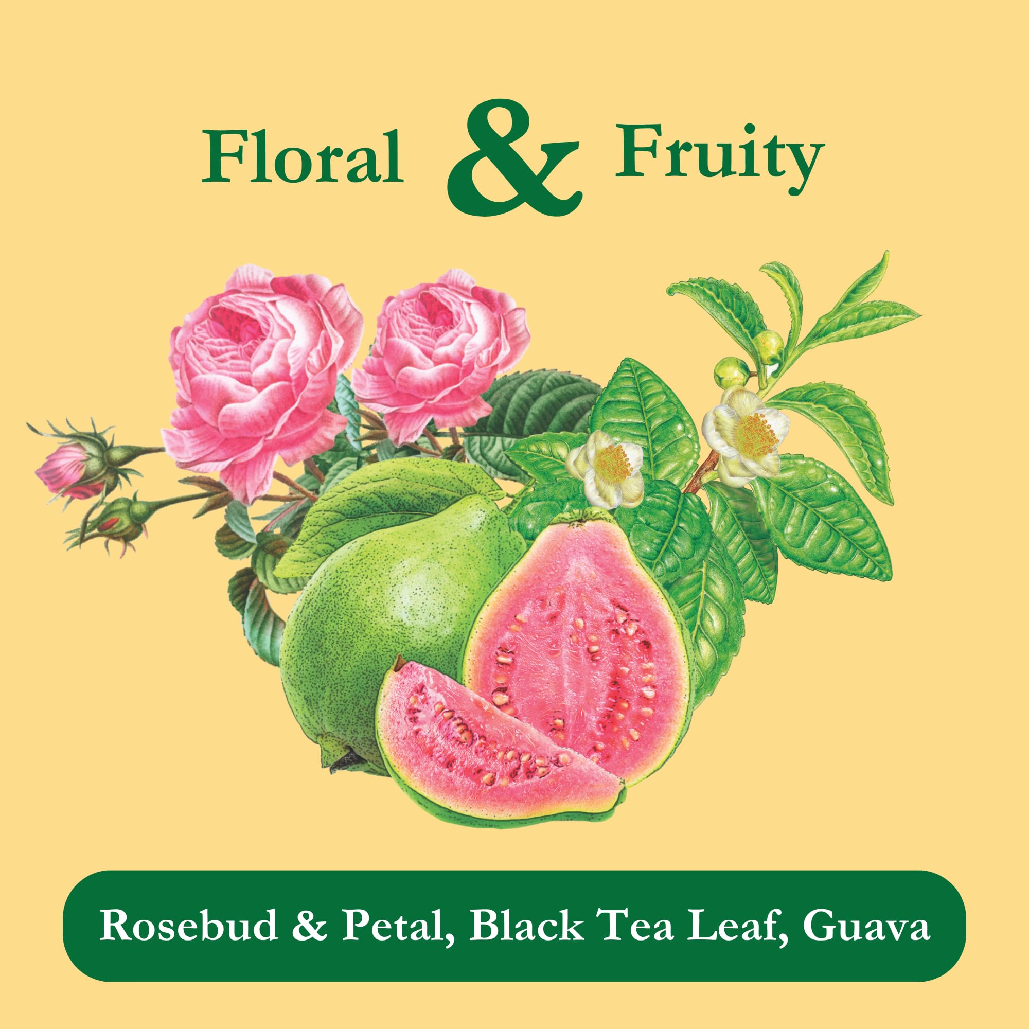 Tadin Guava Rose Tea packaging box highlights convenient individually wrapped bags.